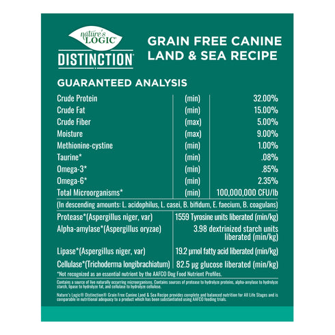 Nature's Logic Distinction Grain Free Dry Dog Food - Land & Sea - 24lb Bag